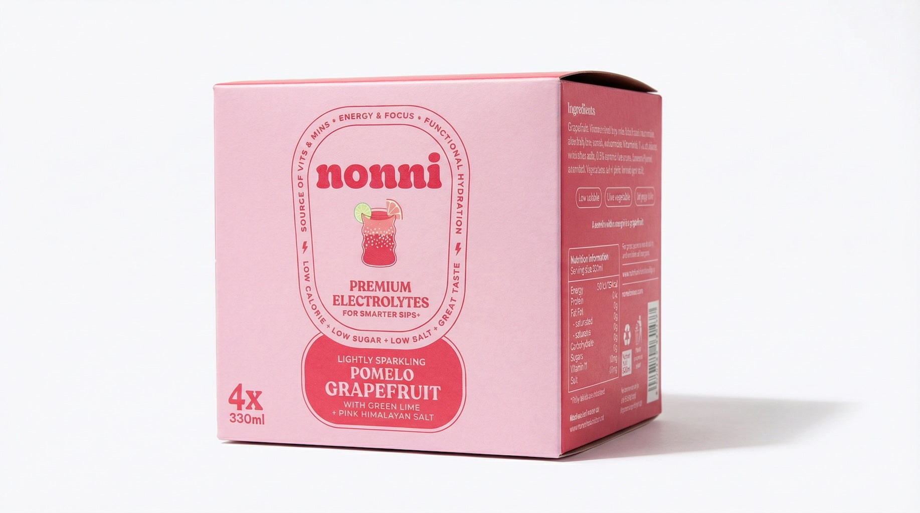 Sparkling Pomelo Grapefruit with Green Lime + Pink Himalayan Salt - 4 x 330ml